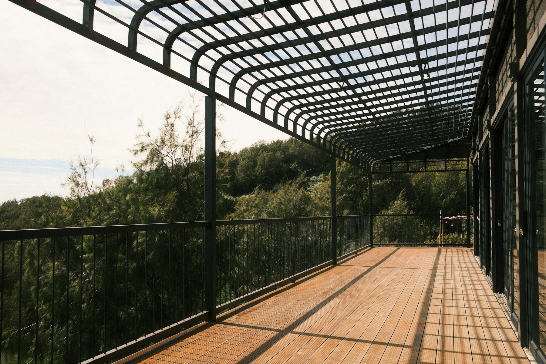 Terrace decking and pergola